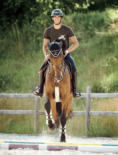 Basile Bettendorf reitet über Stangen