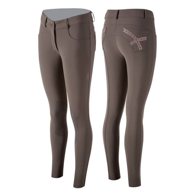 Reithose mit Kniebesatz in beige