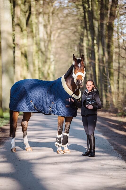 Geschorenes Pferd mit Winterdecke