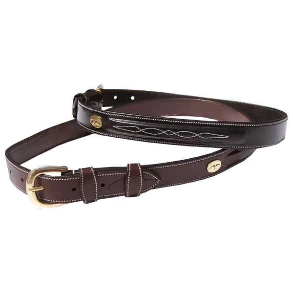 Dyon Reitgürtel Fancy Stitch, Leder, braun, schwarz