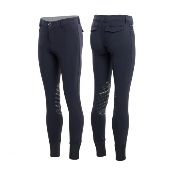 Animo Reithose Jungen Marcus, Kniebesatz, Knee-Grip, weiß, blau