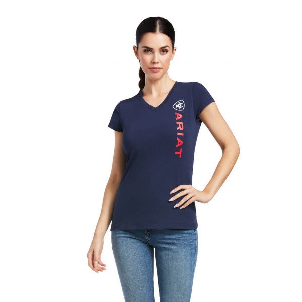 Ariat T-Shirt Damen Vertical Logo FS22, kurzarm