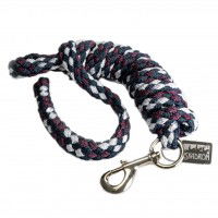 Eskadron Strick mit Karabinerhaken vernickelt, mehrfarbig, Führstrick Eskadron Strick mit Karabinerhaken vernickelt, mehrfarbig, Führstrick